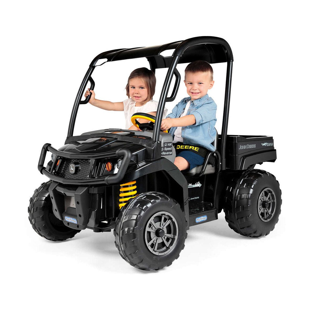 John Deere Kids 12V Midnight Black Ride-On XUV Gator with Roof - RDO Equipment