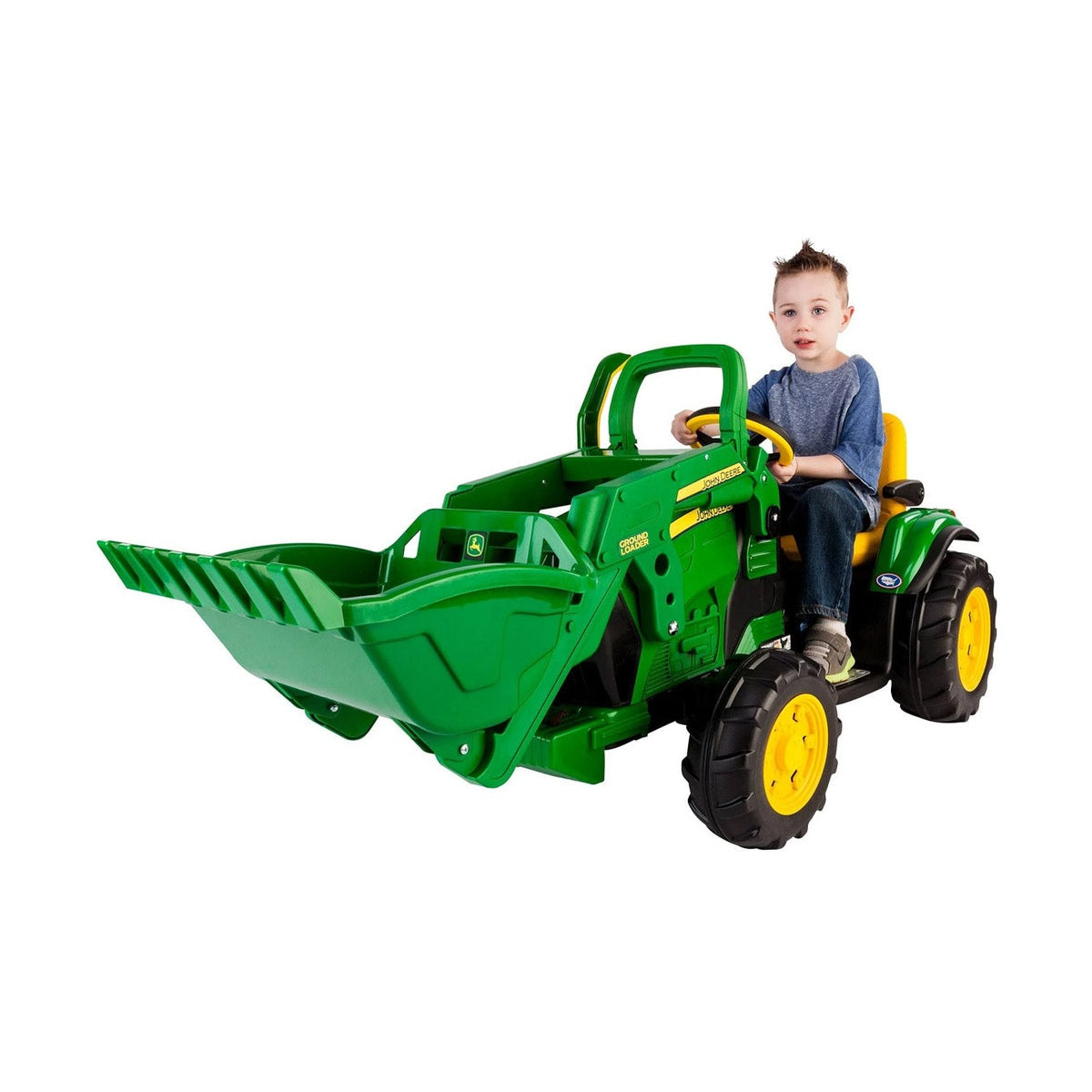 John Deere 12V Ride-On Ground Loader Tractor with Scoop - RDO Equipment